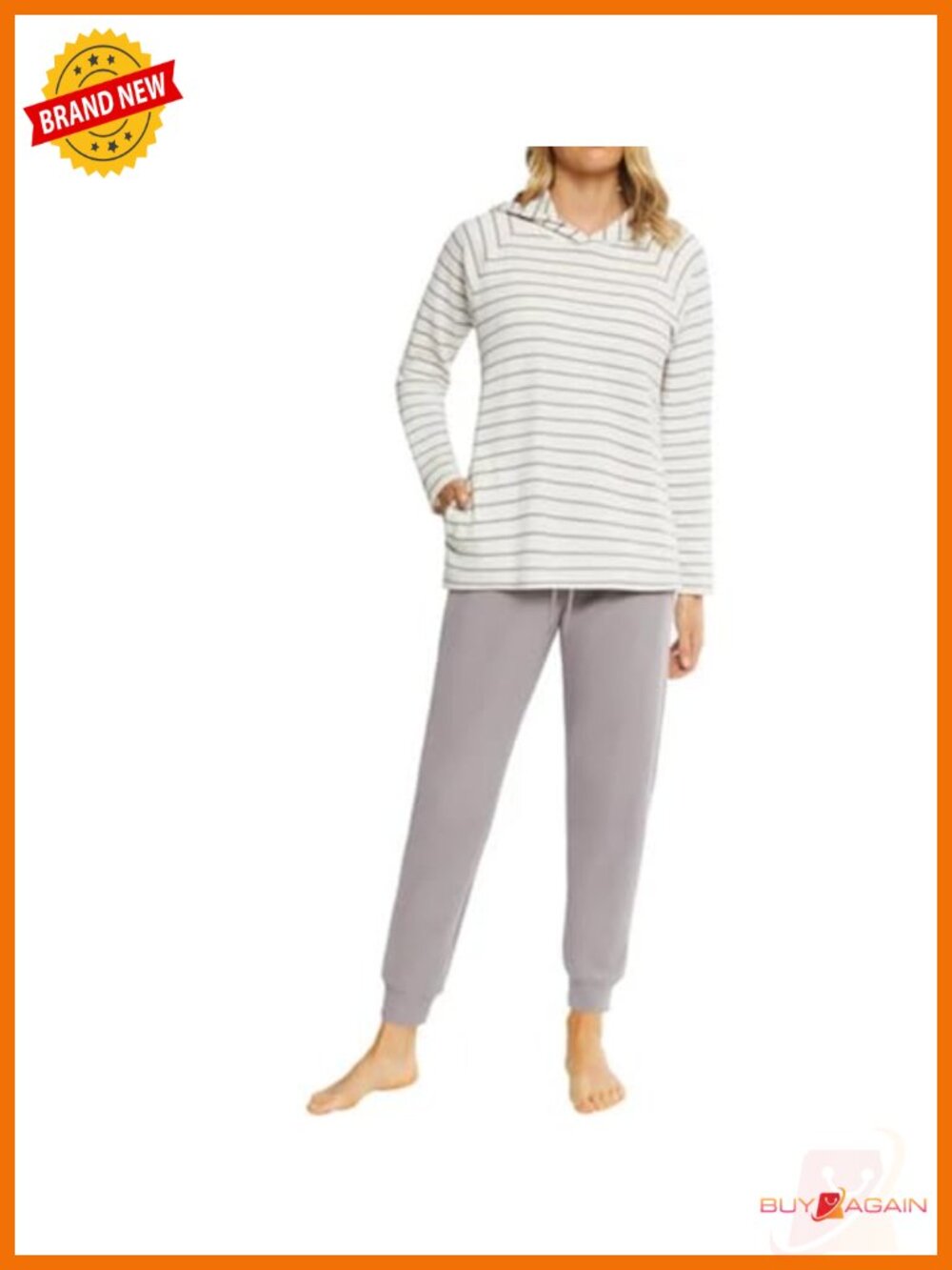 Waffle Knit Hoodie and Jogger Lounge Set 2 Piece Pajama Set